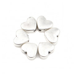 Heart 10mm, Ant Silver Metal Beads 20/pk