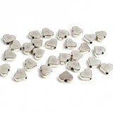 Heart 8mm, Nickel Metal Beads 20/pk