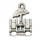 3/4" Beach Chairs Metal Charm 5/pk