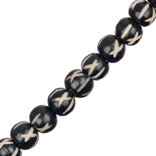 Bone Carved Round 9mm Black 22/Str