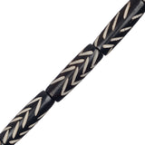 Bone Carved Tube 1" Dark Brown 8/Str