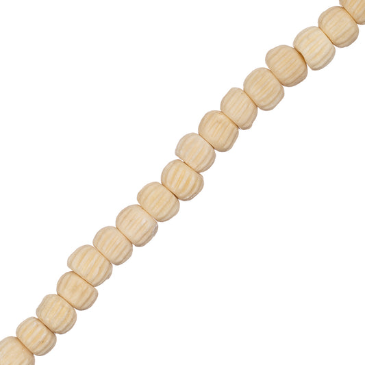 Bone Carved Round 6mm Antique Ivory 32/Str