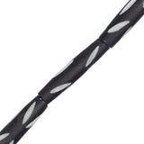 Bone Deep Carved Pipe Beads 1" Black 8/Strand