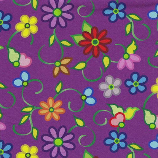 Kokum Flowers 2 Berry 100% Cotton - Price Per Half Yard