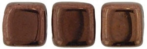 *6mm Czech Tile Beads Dark Bronze 25/Strand