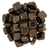 Perles de tuiles tchèques de 6 mm, bronze foncé, 25/fil