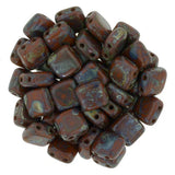 *6mm Czech Tile Beads Picasso Umber 25/Strand