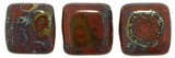 *6mm Czech Tile Beads Picasso Umber 25/Strand