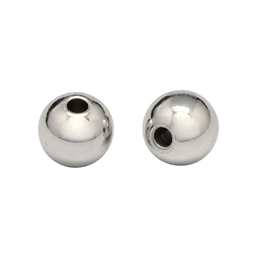 Hollow Metal Beads 3/8" Nickel 100/pk