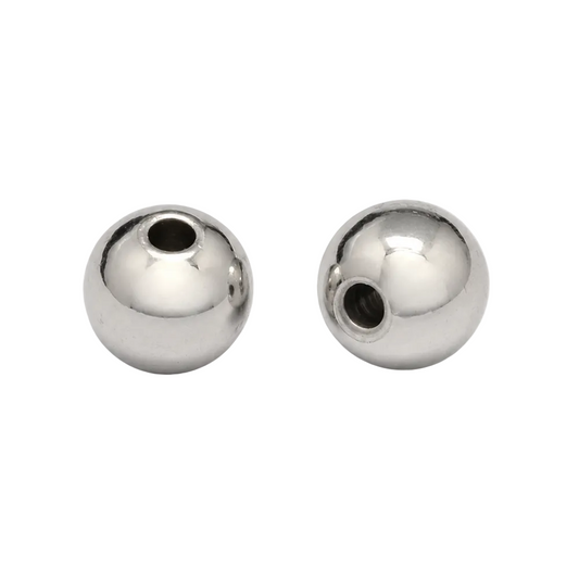 Hollow Metal Beads 5/16" Nickel 100/pk