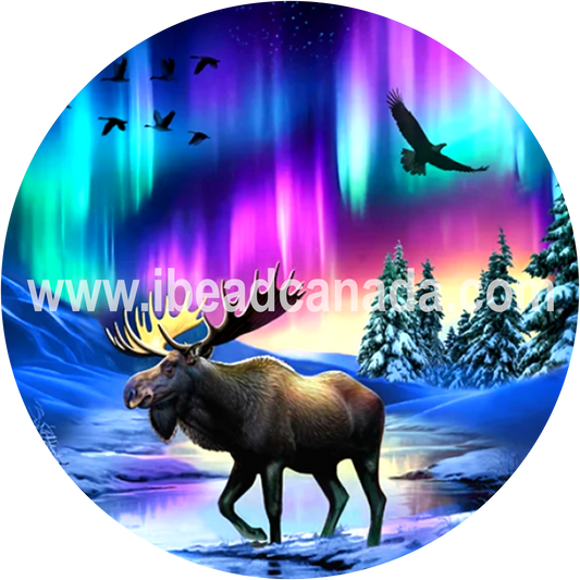 Epoxy Sticker Round 1" Majestic Moose 10/pk