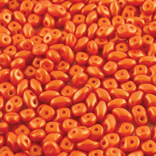 *Czech Superduo Beads 24g Gold Shine Orange