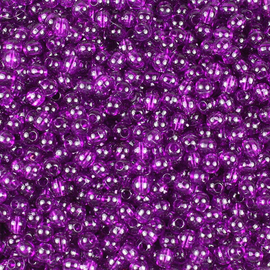 Round Plastic Beads 4mm Dark Amethyst Approx 1000/pk