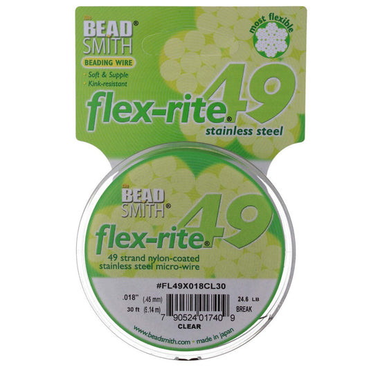 Flex-Rite Beading Wire 49 Strand .018 Bright 30ft