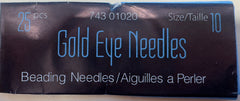 #10 Dazzle-It Gold Eye Beading Needles 25/pk