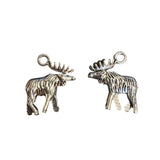 Breloque en métal orignal plaqué argent sterling 7/8" 5/pk