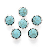 Shank Button 12mm Round Natural Turquoise & Antique Silver 5/pk