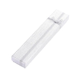 Bracelet Gift Box 8x1.625x1" Rectangle Silver with Silver Ribbon