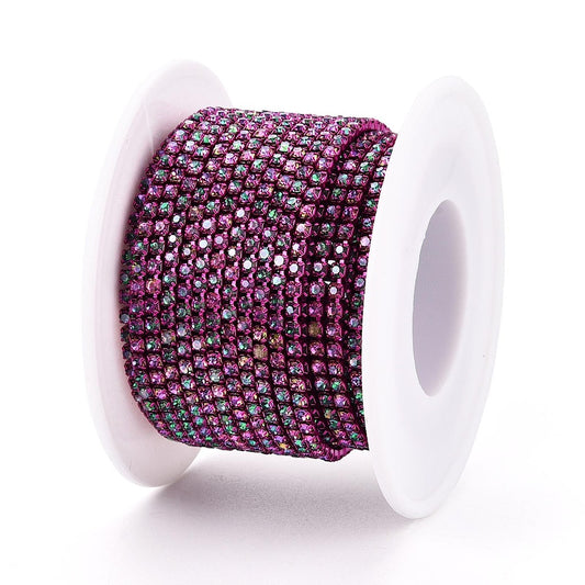 Metal Rhinestone Banding 2mm Purple 10yd/pk