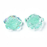 Resin Cabochon Flower 15mm Mint Green AB 20/pk
