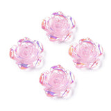 Resin Cabochon Flower 15mm Hot Pink AB 20/pk