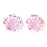 Resin Cabochon Flower 15mm Hot Pink AB 20/pk