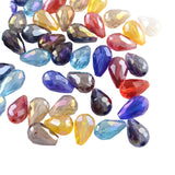 Glass Teardrop Faceted Beads 15x10mm AB Mix 20/pk
