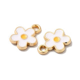 Daisy Enamel Charm 13x10mm 5/pk