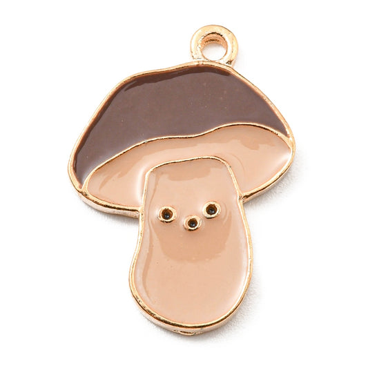 Mushroom Enamel Pendant 24x16mm 5/pk