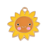 Sun Enamel Charm 22x21mm 5/pk