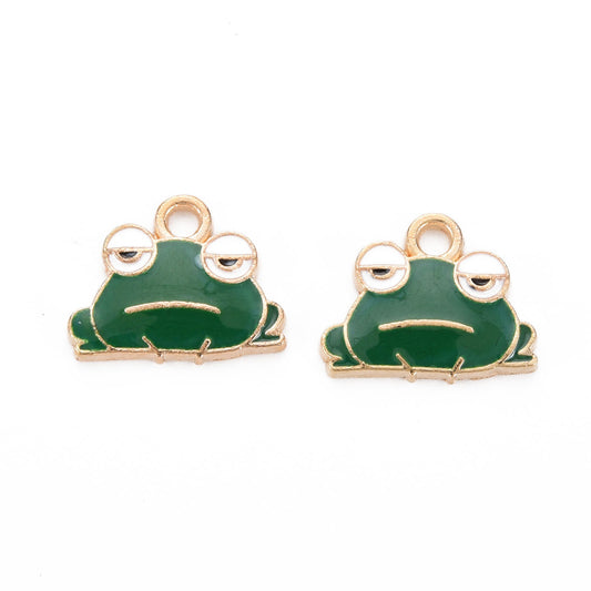 Frog Enamel Charm 12x15mm 5/pk