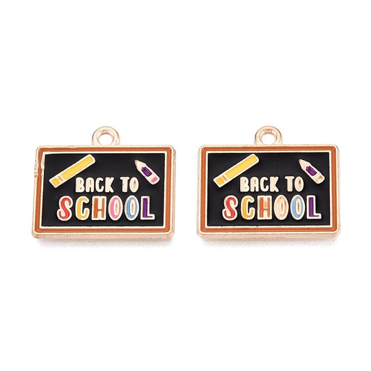 Back To School Blackboard Enamel Charm 17x20mm 5/pk