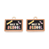 Back To School Blackboard Enamel Charm 17x20mm 5/pk