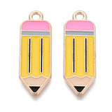 Pencil Enamel Charm 25x8mm 5/pk