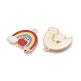 Rainbow Pencil & Apple Enamel Charm 20x20mm 5/pk