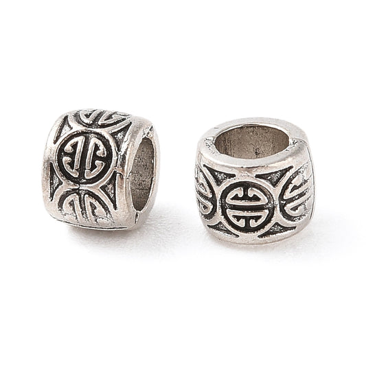 Metal Barrel Beads 6x5mm Antique Silver 20/pk