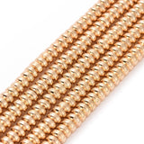 Hematite Light Gold Plated Beads 4x2mm Rondelle (Synthetic) 15-16" Strand