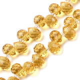 Glass Teardrop Top-Drilled Beads 10x8mm Topaz 25/pk