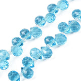 Glass Teardrop Top-Drilled Beads 10x8mm Aqua 25/pk