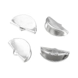 Ribbon Ends Half Moon 12x20mm Nickel 20/pk
