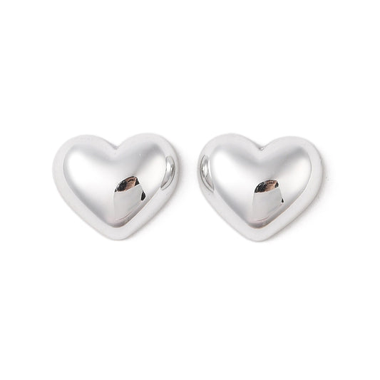 Plastic Cabochon Heart 17x20mm Silver 10/pk