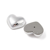 Plastic Cabochon Heart 17x20mm Silver 10/pk