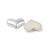 Plastic Cabochon Heart 16x21mm Silver 10/pk