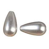 Teardrop Plastic Beads 22x12mm Pearl White 25g