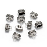End Caps Oval Scroll 13x15mm Antique Silver 10/pk