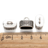End Caps Oval Scroll 13x15mm Antique Silver 10/pk