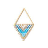Beaded Miyuki Delica Triangle Pendant 31x19mm Blue & Gold 2/pk