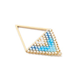 Beaded Miyuki Delica Triangle Pendant 31x19mm Blue & Gold 2/pk