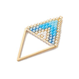 Beaded Miyuki Delica Triangle Pendant 31x19mm Blue & Gold 2/pk