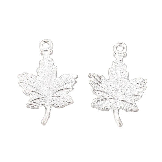 Maple Leaf Metal Pendant 23x15mm 5/pk